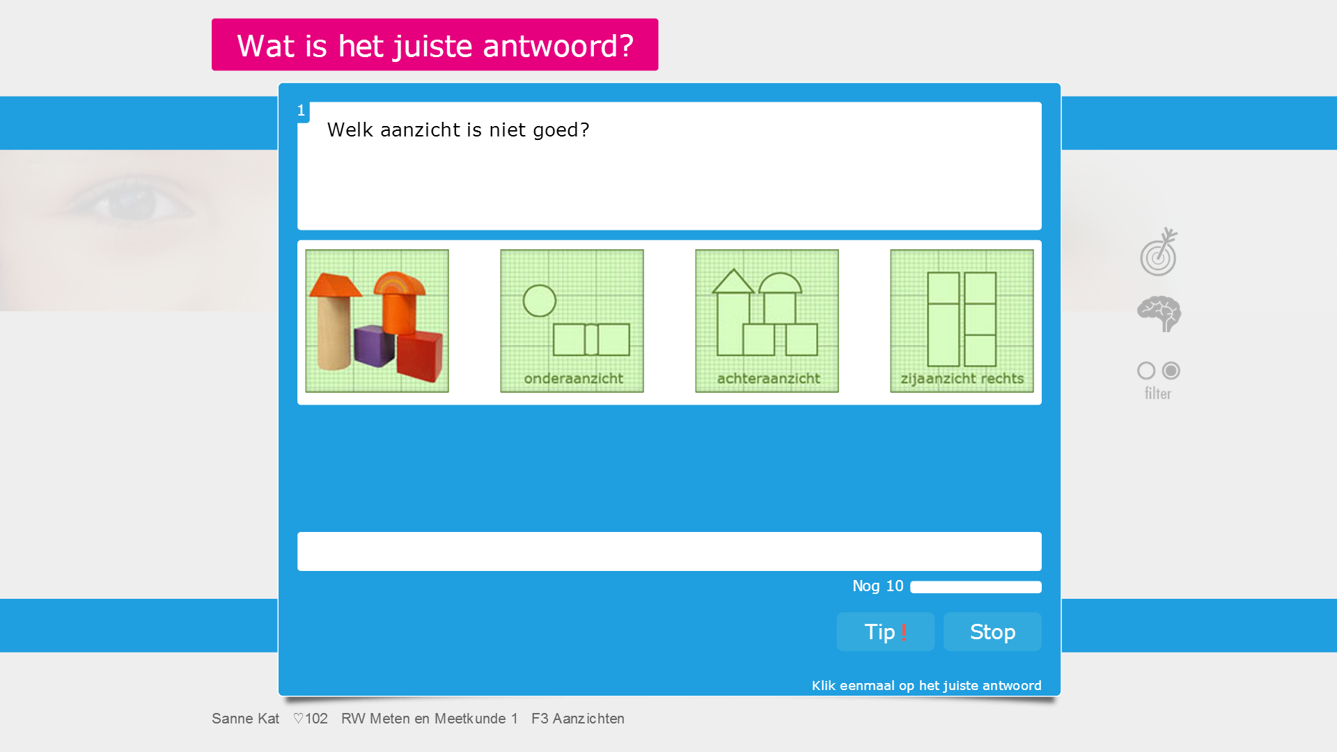 Voorbeeld van een oefening van Muiswerk Meten en Meetkunde 1F. Voorbeeld van een oefening van Muiswerk Meten en Meetkunde 1F.