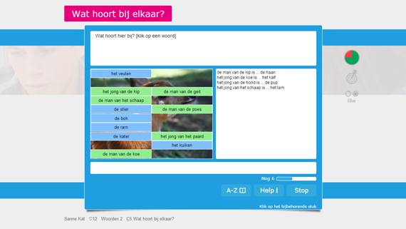 Voorbeeld van een oefening van Muiswerk Woorden 2. Voorbeeld van een oefening van Muiswerk Woorden 2.
