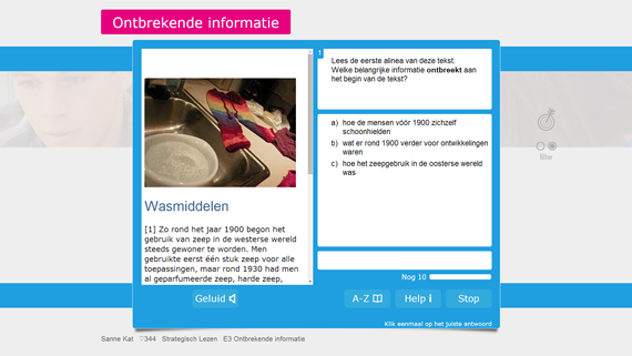 Voorbeeld van een oefening van Muiswerk Strategisch Lezen 2F. Voorbeeld van een oefening van Muiswerk Strategisch Lezen 2F.