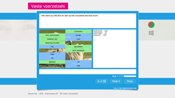 Voorbeeld van een oefening van Muiswerk Grammatica 2F. Voorbeeld van een oefening van Muiswerk Grammatica 2F.