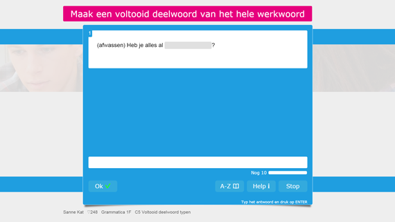 Voorbeeld van een oefening van Muiswerk Grammatica 1F. Voorbeeld van een oefening van Muiswerk Grammatica 1F.