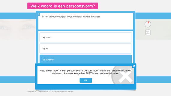 Voorbeeld van een oefening van Muiswerk Grammatica 1F. Voorbeeld van een oefening van Muiswerk Grammatica 1F.