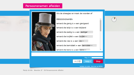 Voorbeeld van een oefening van Muiswerk Woorden 2F. Voorbeeld van een oefening van Muiswerk Woorden 2F.