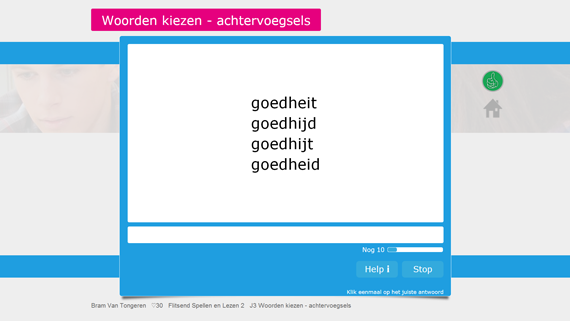 Voorbeeld van een oefening van Muiswerk Flitsend Spellen en Lezen 2. Voorbeeld van een oefening van Muiswerk Flitsend Spellen en Lezen 2.