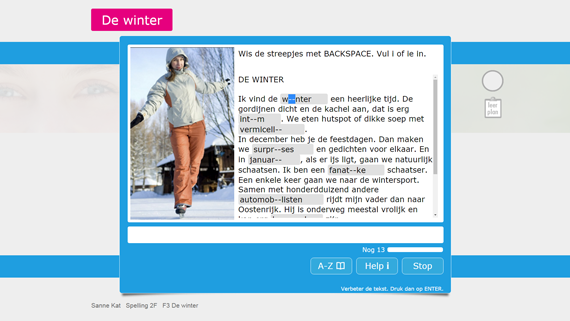 Voorbeeld van een oefening van Muiswerk Spelling 2F. Voorbeeld van een oefening van Muiswerk Spelling 2F.