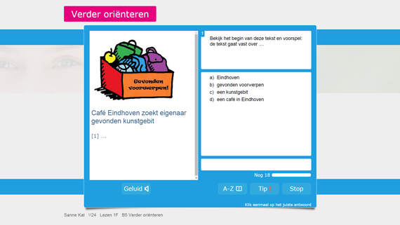 Voorbeeld van een oefening van Muiswerk Lezen 1F. Voorbeeld van een oefening van Muiswerk Lezen 1F.