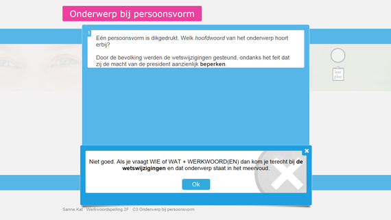 Voorbeeld van een oefening van Werkwoordspelling 2F. Voorbeeld van een oefening van Werkwoordspelling 2F.