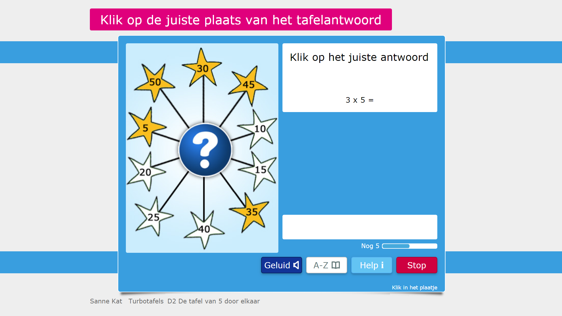 Voorbeeld van een oefening van Muiswerk Turbotafels. Voorbeeld van een oefening van Muiswerk Turbotafels.